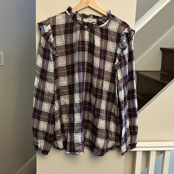 Plaid Ruffled Blouse - Picture 4 of 6